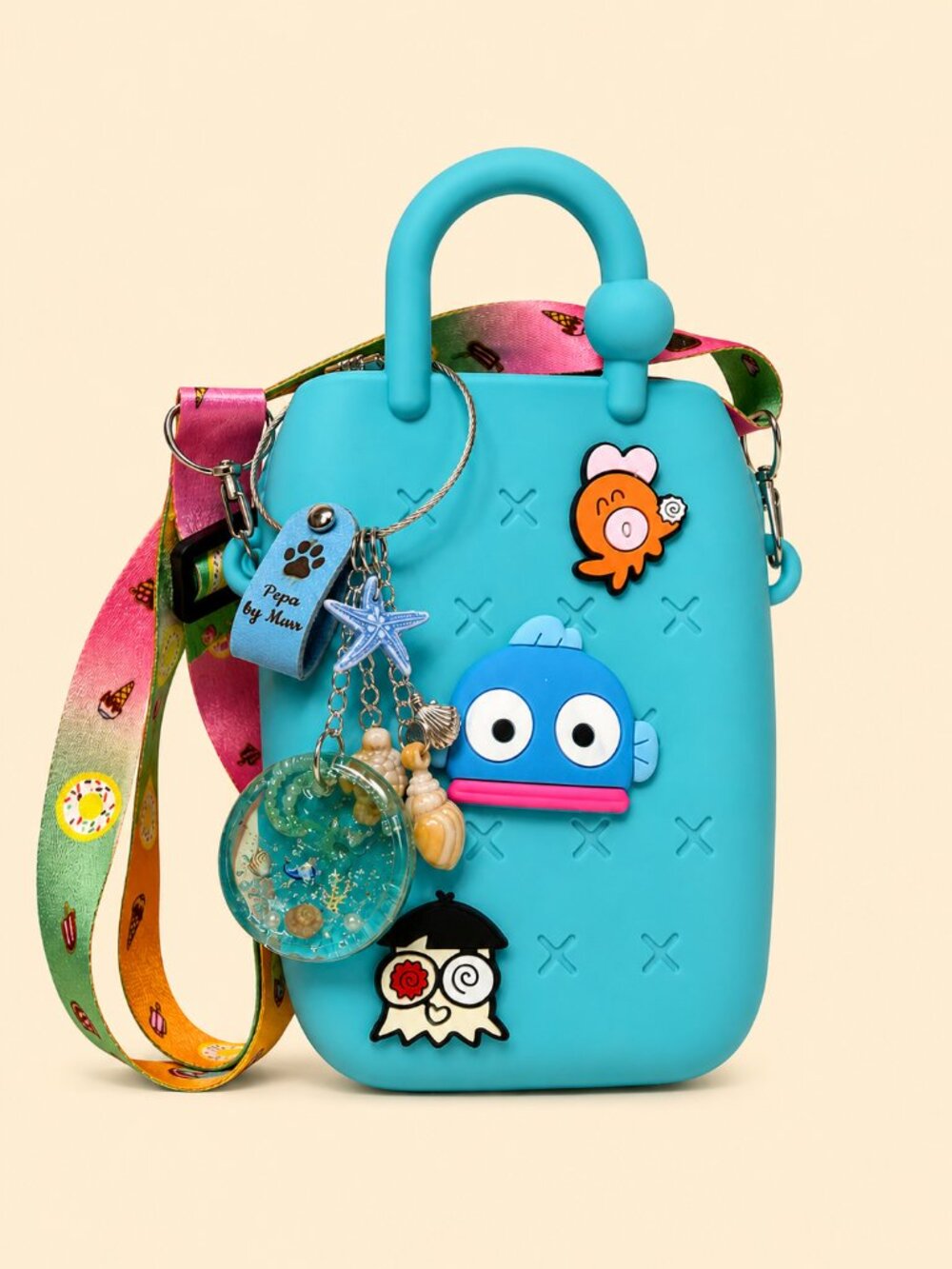 Turquoise Mini Bag with Cute Ocean Charms